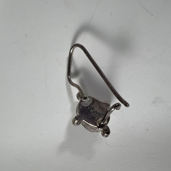 Sterling Silver Dangling Earrings With Oval Opalesque Gemstones - Picture 3 of 3